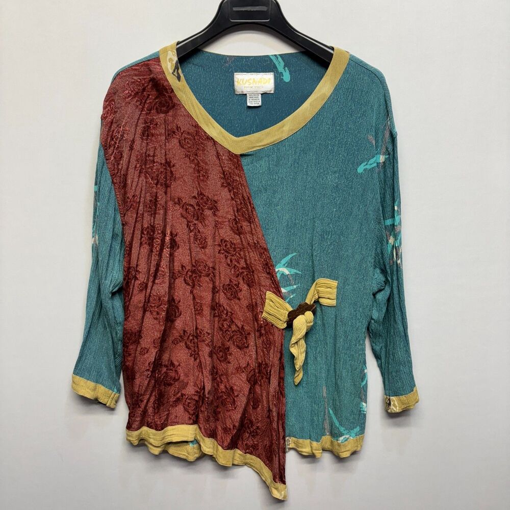 Kusnadi Women Blouse Top Shirt Size Medium Artsy Boho C071 -16